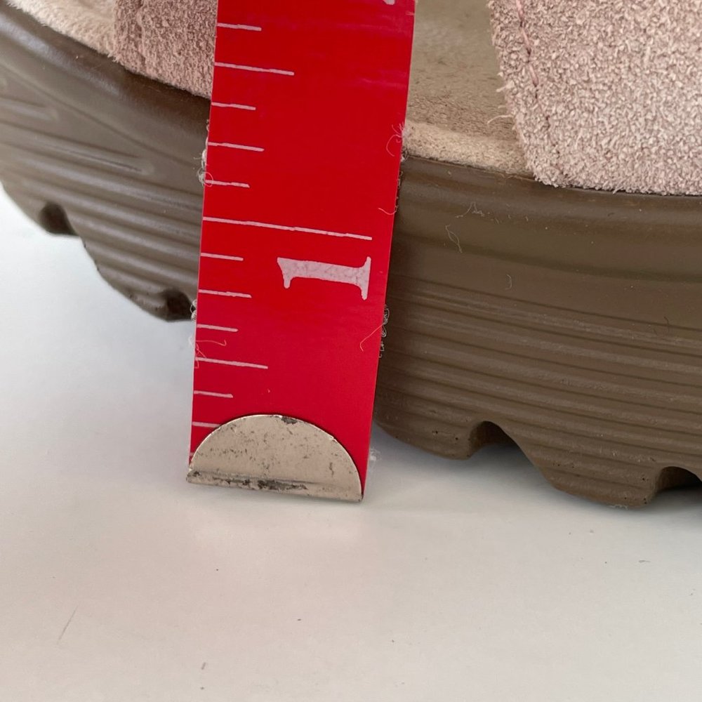 Skechers Suede Peep Toe Blush Pink Sling Back Sandal Wedges Memory Foam - Picture 7 of 14